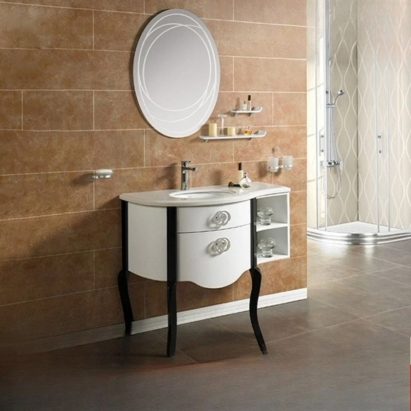 Marble combination like wooden bathroom cabinet wash basin wash basin cabinet moisture-proof marble bathroom cabinet solid wood