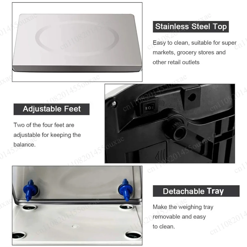 30KG Stainless Steel Digital Price Computing Scale Rechargeable Food Meat Count Weigh Scale For Supermarket Store