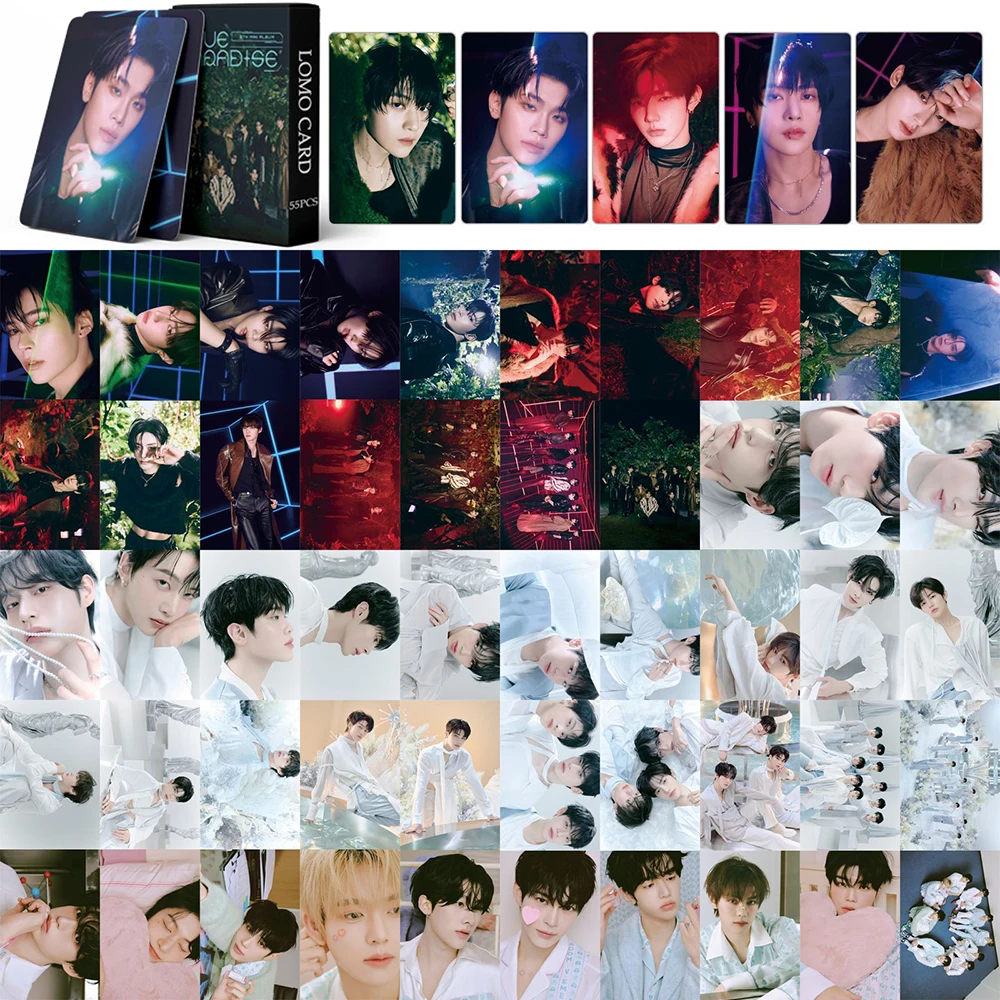 55pcs/set Kpop ZB1 1st Album YOUTH IN THE SHADE ZEROBASEONE New Album Lomo Cards Double Side Print Photo Cards image 2