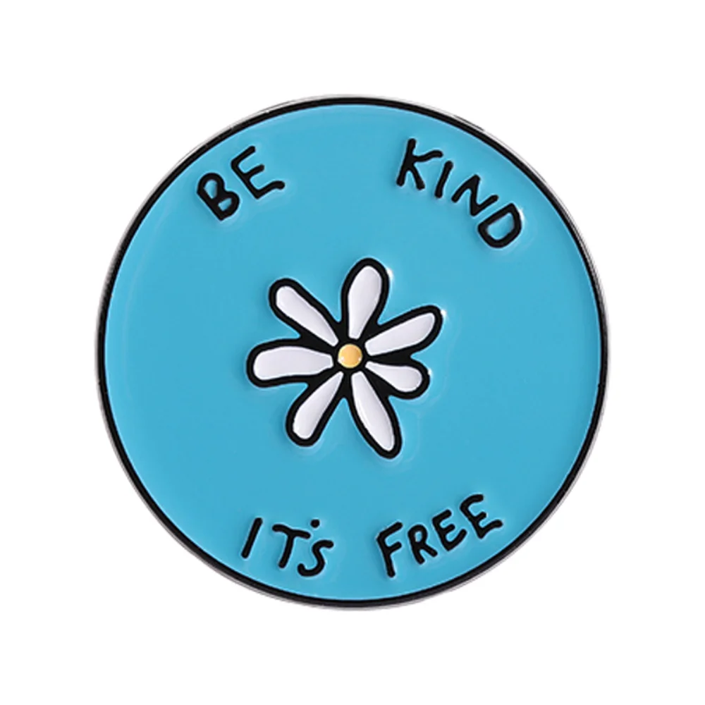 BE KIND Daisy Badge Brooch Cute and Healing Brooch  Bag Clothes Grow Freely Pin Decoration