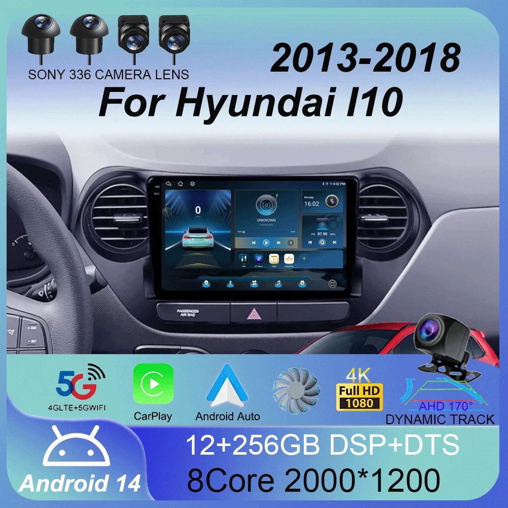 

Автомобильный радиоприемник Android 14 Carplay, автомультимедийный плеер для Hyundai I10 2013-2018, навигация, авторадио, GPS, стерео, 2din, головное устройство