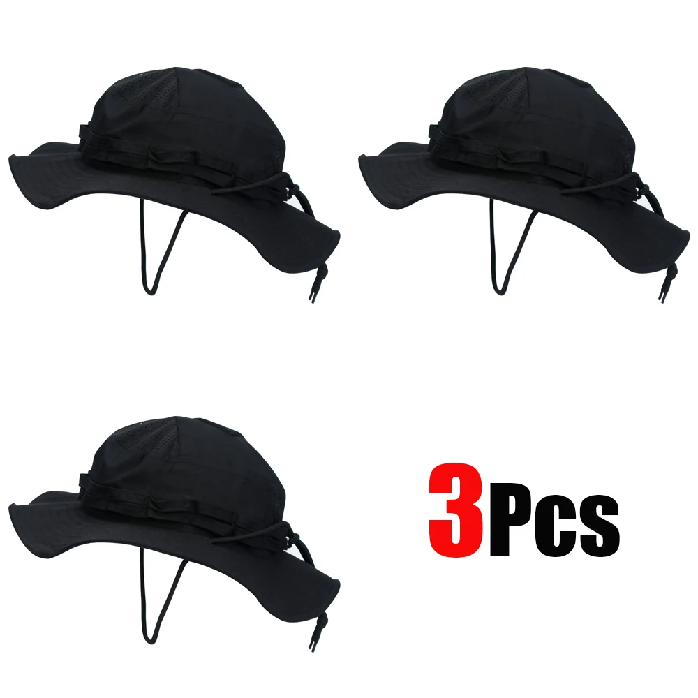 1 Stück/3 Stück Camo Boonie Hut Sonnenschutz Atmungsaktiver Fischerhut Herren Outdoor Wandern Jagd Angeln Winddichter Fischerhut