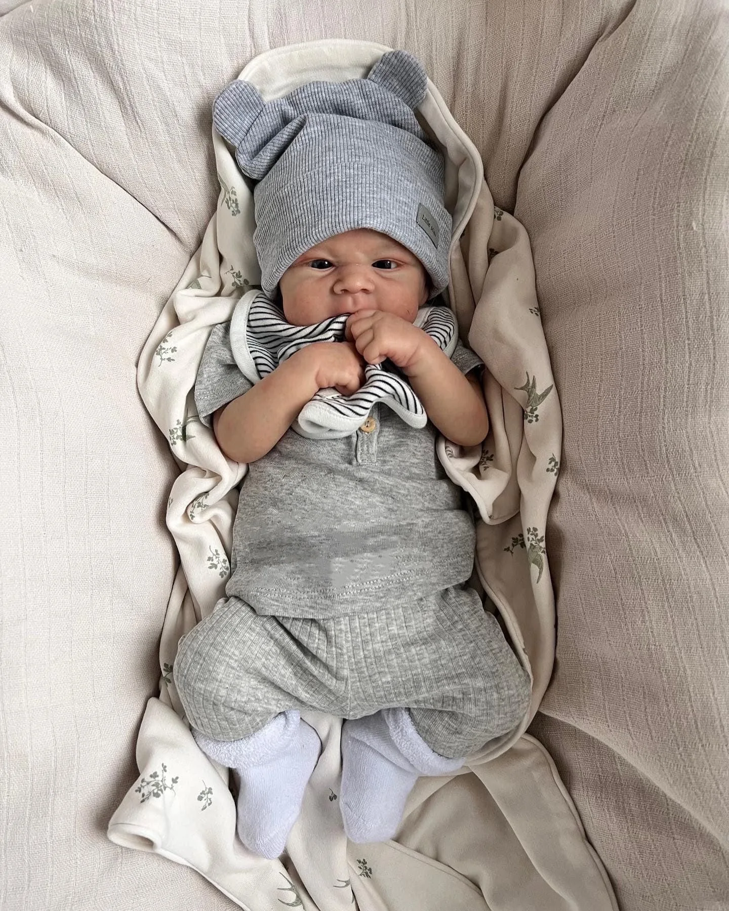 Cokela 20 cali/50 cm Otwarta, Lalka Reborn z Niebieskimi Oczami i Ręcznie Malowanymi Włosami, Noworodek Chłopiec lub Dziewczynka do Wyboru