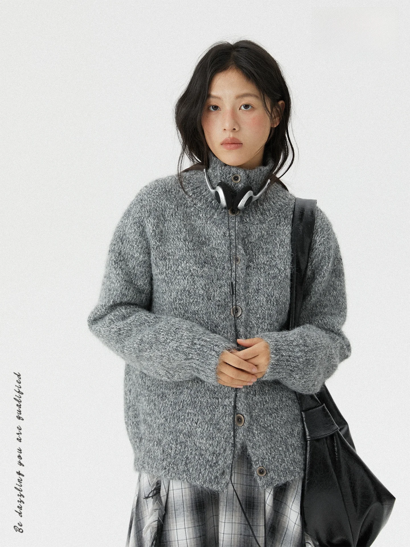 

Вязаный свитер-пальто Nesoulum для женщин: зимний, с высоким воротником, свободный крой, для повседневной носки, модный женский топ