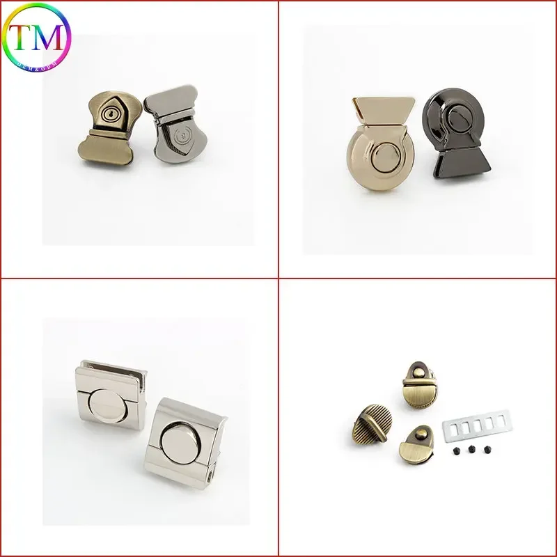 

10-100 Pieces Metal Mortise Lock Clasp Turn Twist Locks Bag Purse Handbag Closure Snap Buckles DIY Hardware Bag Lock Accessories