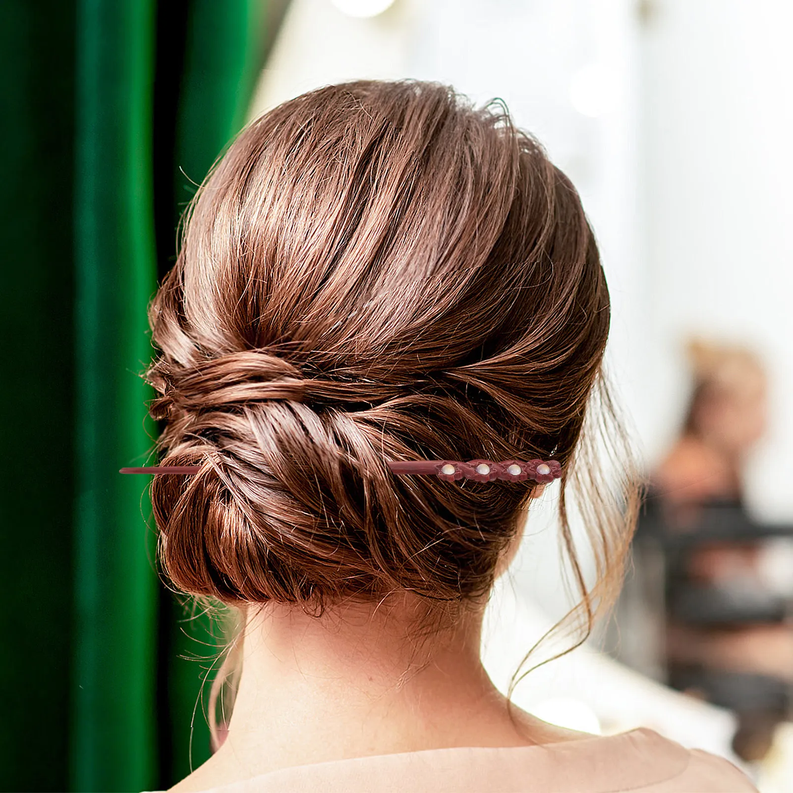 

Классическая китайская заколка для волос из красного сандалового дерева, винтажная палочка для волос ручной работы для женщин, для создания причесок-пучков, в стиле Ханьфу, в старинном стиле