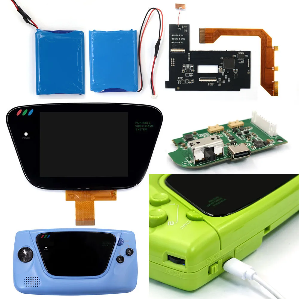 

Hispeedido 3,5-дюймовый ламинированный IPS LCD-экран высокой яркости для SEGA Game Gear, комплекты корпусов с перезаряжаемой батареей USB-C