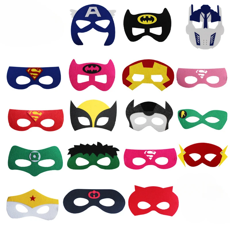 Anime Spiderman Filz maske Iron Man Hulk Figuren Augen maske Wunder Held verkleiden Requisiten Geburtstags feier Party Cosplay Augen masken Geschenke