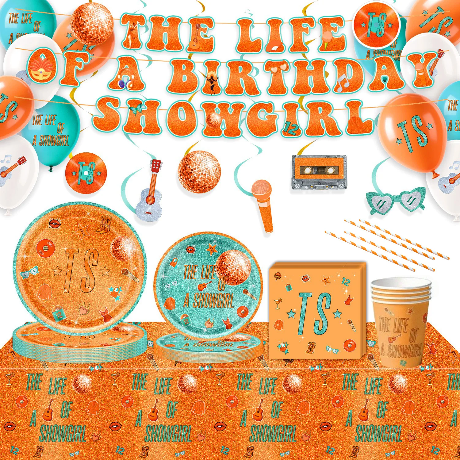 New Cartoon Singer-themed Birthday Party Set of Tableware and Party Supplies - Disposable Party Items and Banner Decorations
