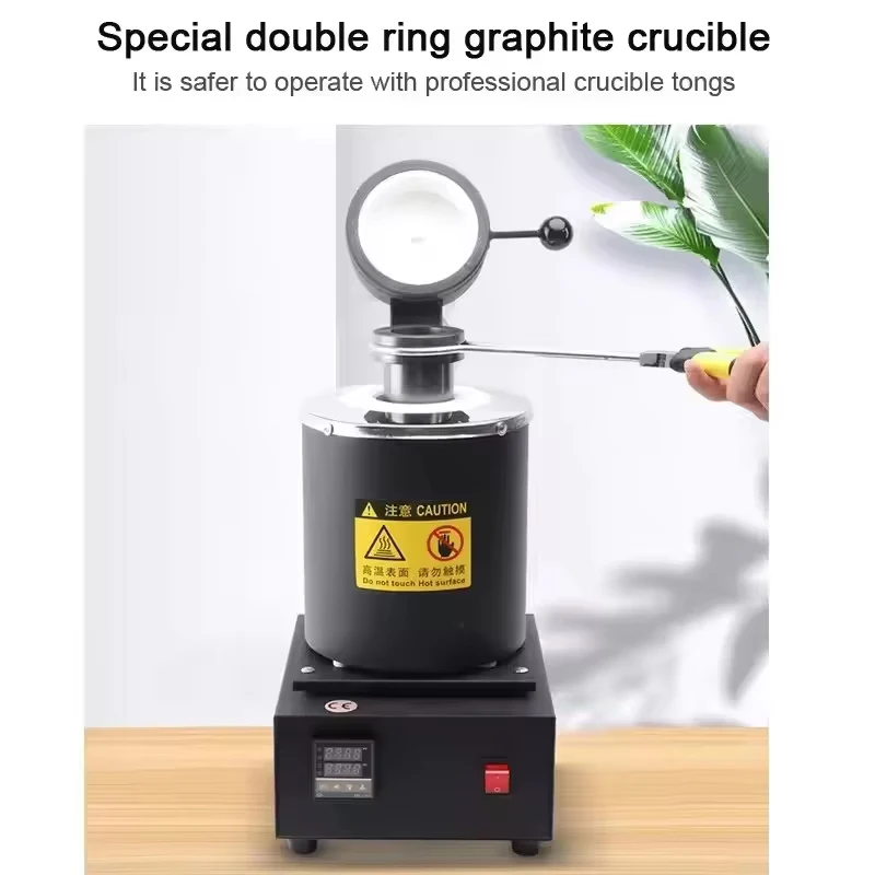 Mini Electric Gold Melting Furnace Digital DIY Metal Melting Machine High Temperature Gold Casting Furnace for Jewelry Making