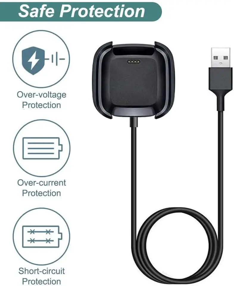 Charger for Fitbit Versa 1/Lite/SE Replacement Charging Dock Cable for Smartwatch (Not Available for Versa 2)