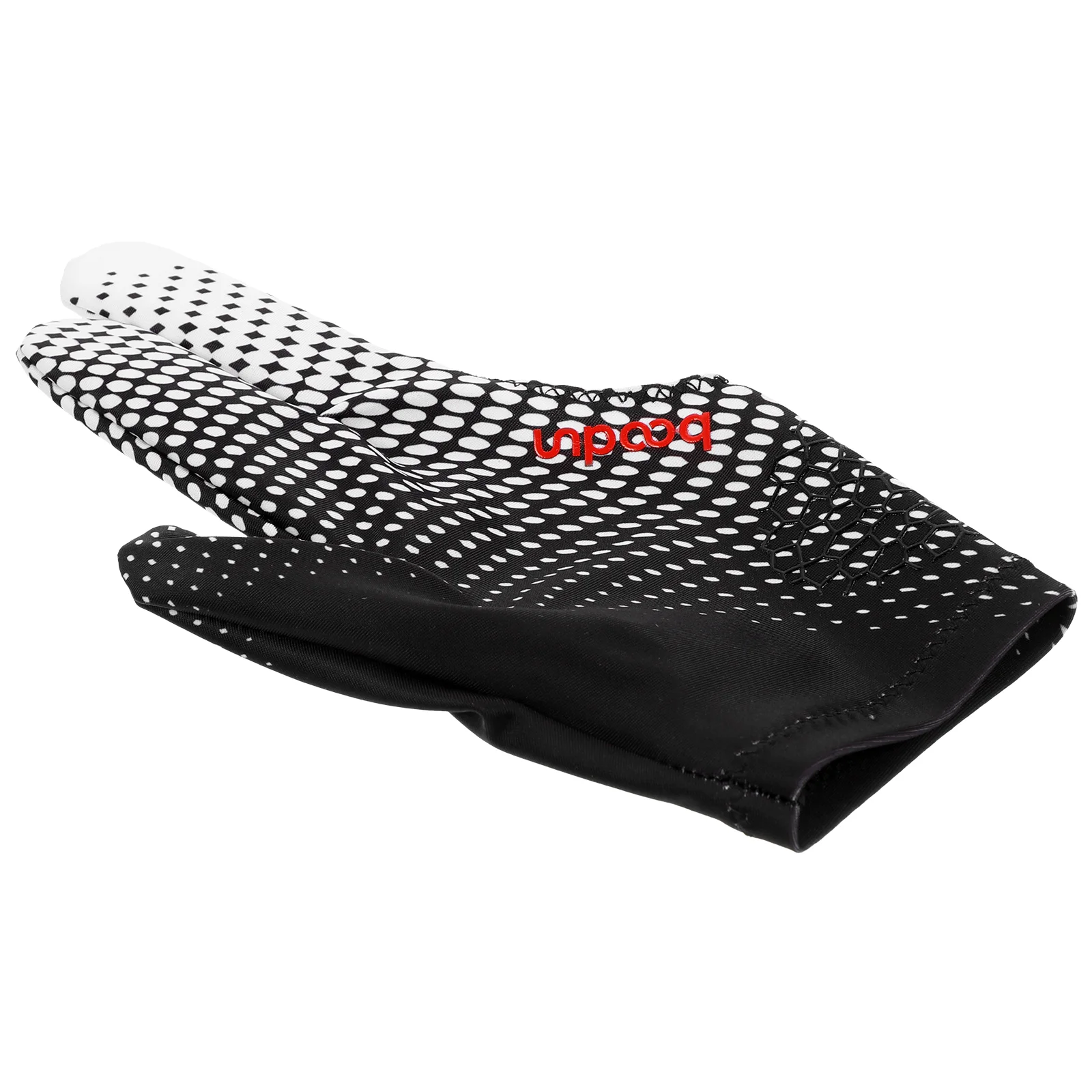 1pc 3 Fingers Glove High Elastic Anti-slip Billiards Glove Breathable Snooker Glove (Black and White)