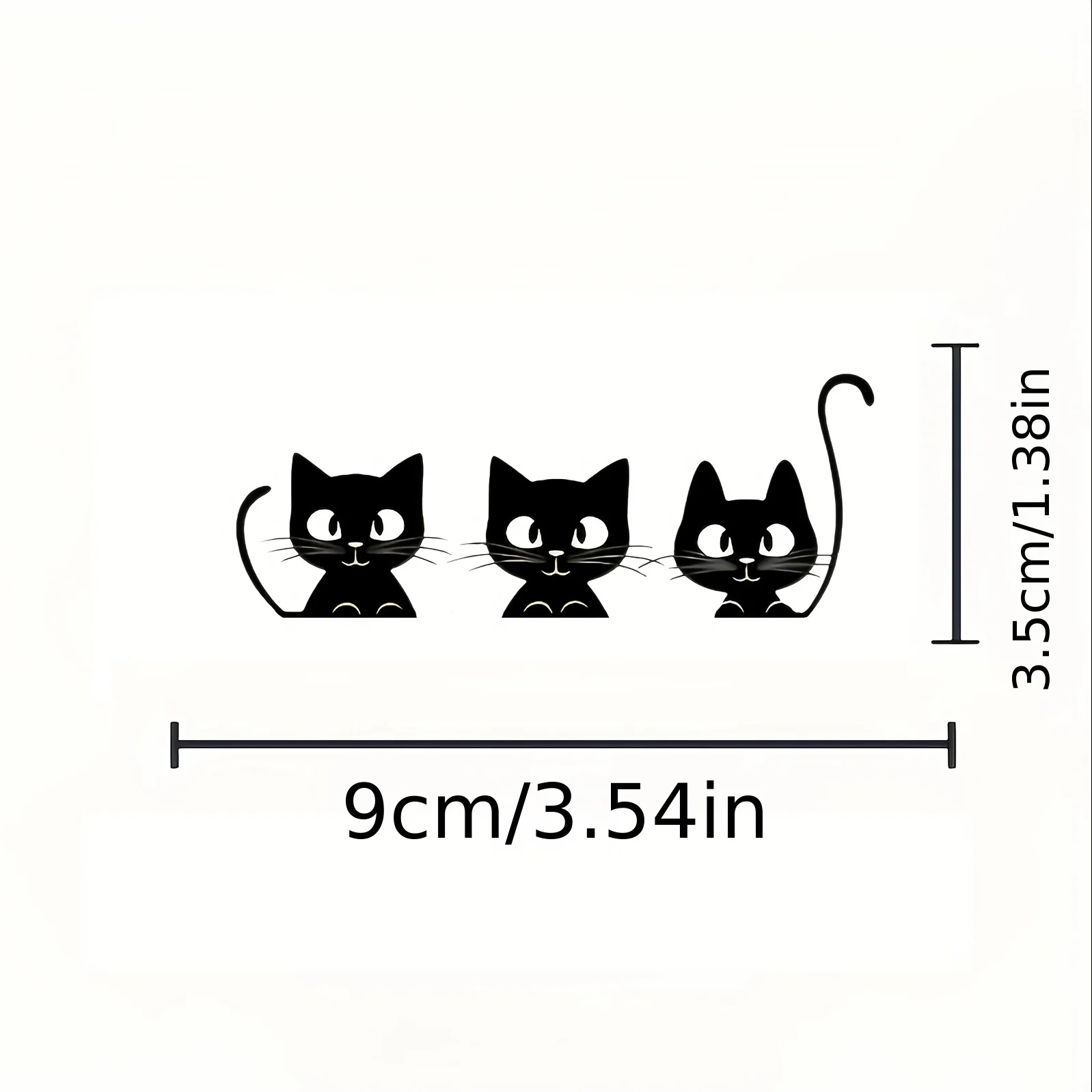 6Pcs Cute 3 Black Cats Vinyl Sticker, Waterproof Self‑Adhesive Decal For Car Rearview Mirror Laptop Decor, Holiday Gift