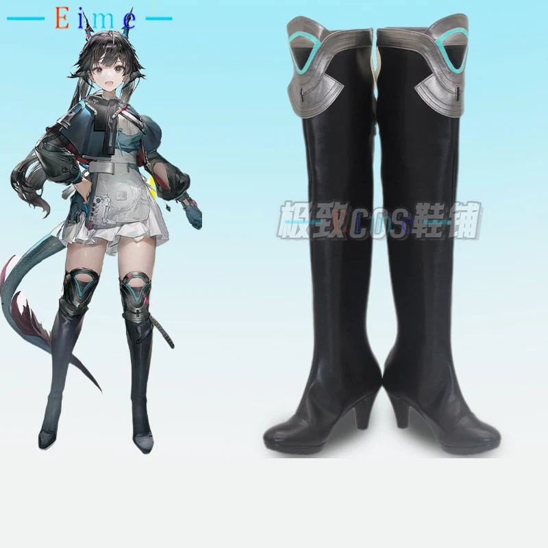 

Обувь для косплея Чэнь Цяньюй, реквизит для косплея Arknights Endfield, карнавальные сапоги на Хэллоуин, черные сапоги из искусственной кожи на заказ, сапоги выше колена