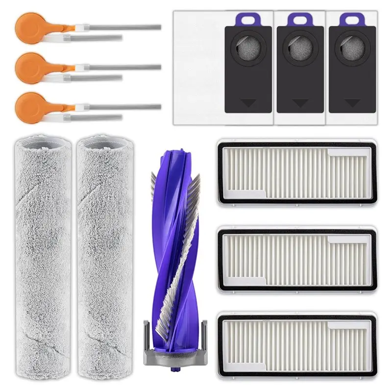 A97T For Narwal Flow 2 Robot Vacuum Cleaner Accessories- 12Cps Replacement Parts Including Roller/Side Brush, Bag, Mop