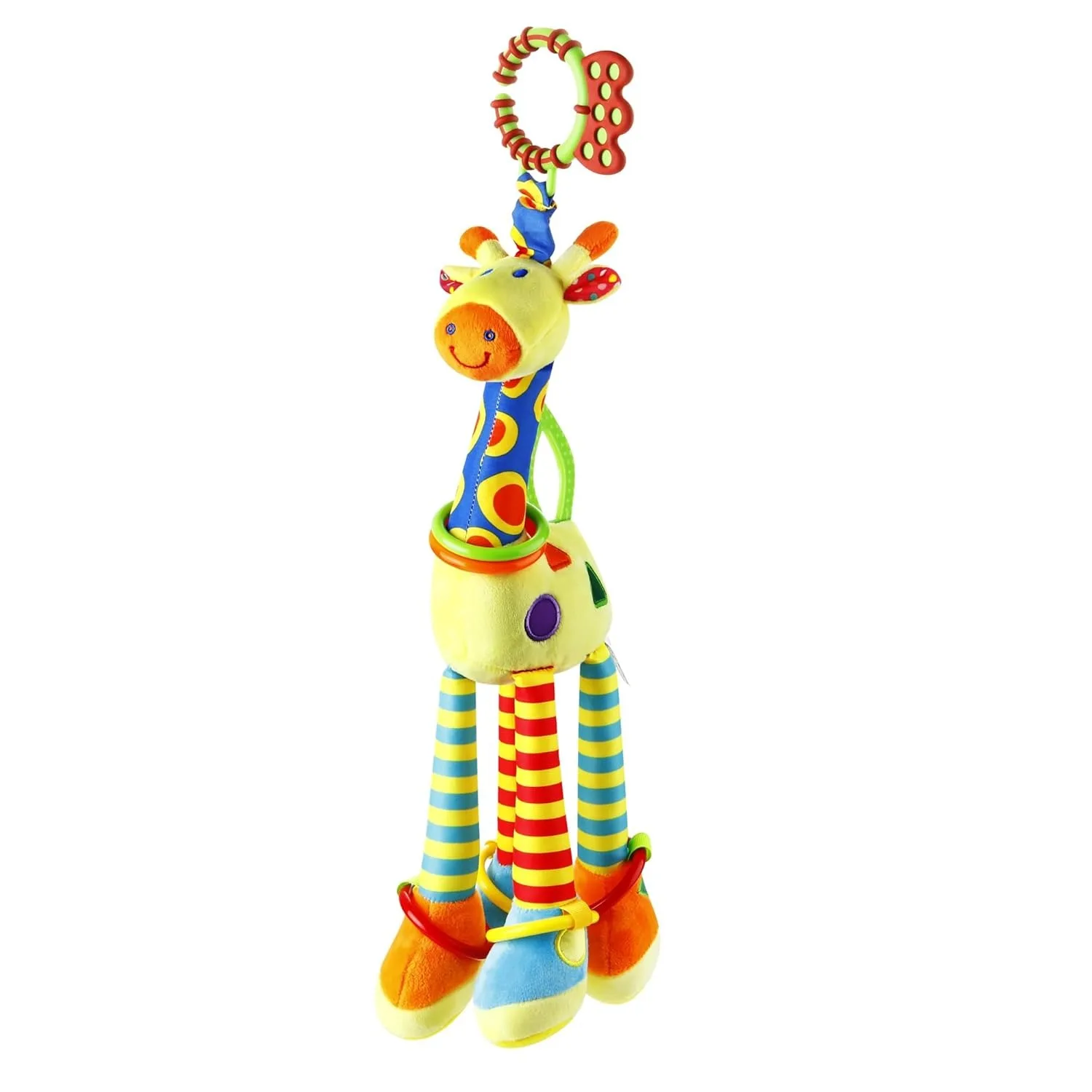 

Giraffe Hanging Rattle Toys, Soft Baby Hanging Toys, 15 Inch Baby Rattle Crinkle Squeaky Toys, Stroller Car Seat,birthday gift