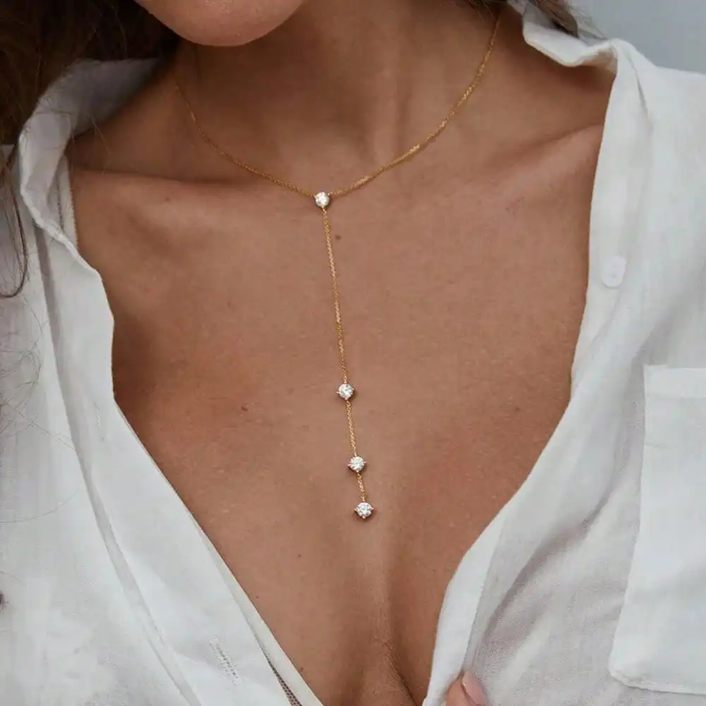 

1Pc Elegant Y-Shaped Lariat Sweater Necklace For Women, Fashion Daily Commute Jewelry, Ideal All-Year Holiday Gift