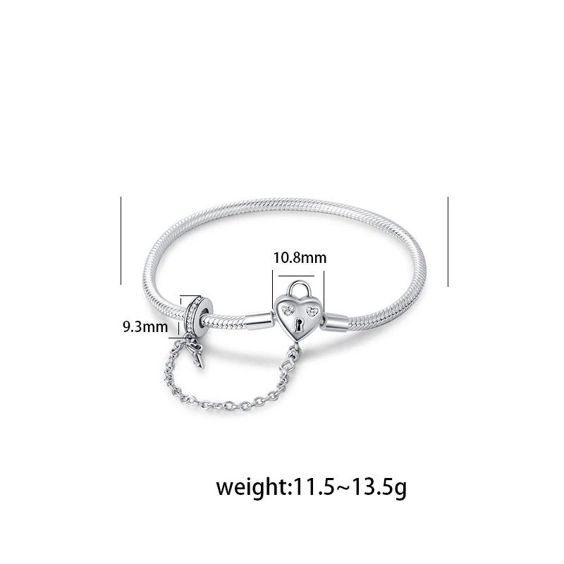 حار بيع 925 الفضة محظوظ العشب الحب قفل أقحوان مجوهرات هدية صالح قلادة خرز تميمة المرأة سوار على شكل قلب #4