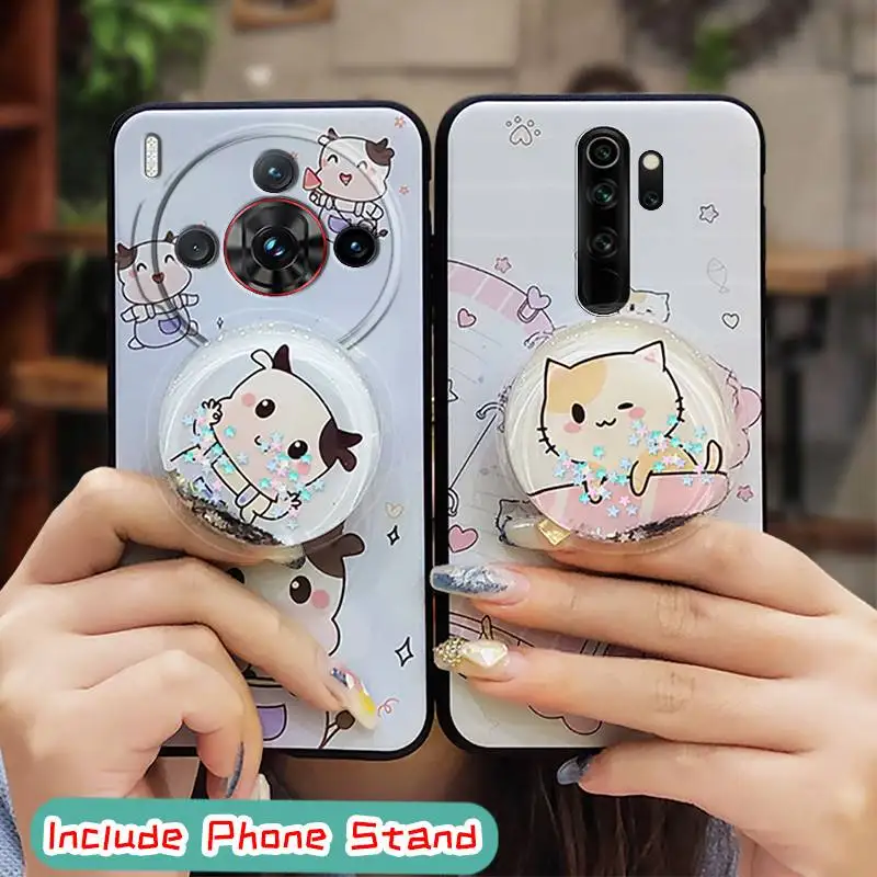 phone lens protection Simplicity Phone Case For ZTE Nubia Z60S Pro Anti-knock Rotatable stand Cartoon TPU quicksand