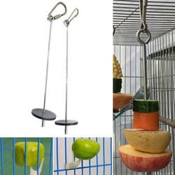 Bird Toy Skewer Fruit Spear Hanging Holder Pet Parrot Parakeet Meat Feeding Fork Stainless Steel Stick For Vegetable Skewer