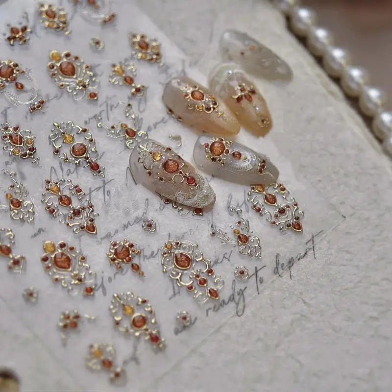 Kolorowe geometryczne naklejki na paznokcie w kształcie kropli wody, serca, kokardki, księżyca, gwiazdy, motyla, linii, w stylu retro, samoprzylepne, do zdobienia paznokci.