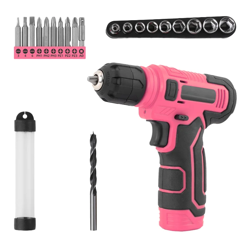 Customizable 8V Wireless Electric Impact Drill Machine Cordless Power Lithium Battery Tool Box Variable Speed OEM Drill Set