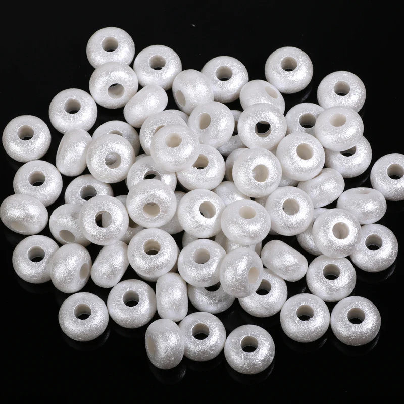 30 Stück 14 mm Acrylperlen mit rauer Oberfläche, Imitationsperlen, große Loch-Abstandsperlen für die Schmuckherstellung, DIY-Armband, Telefonkette, Basteln