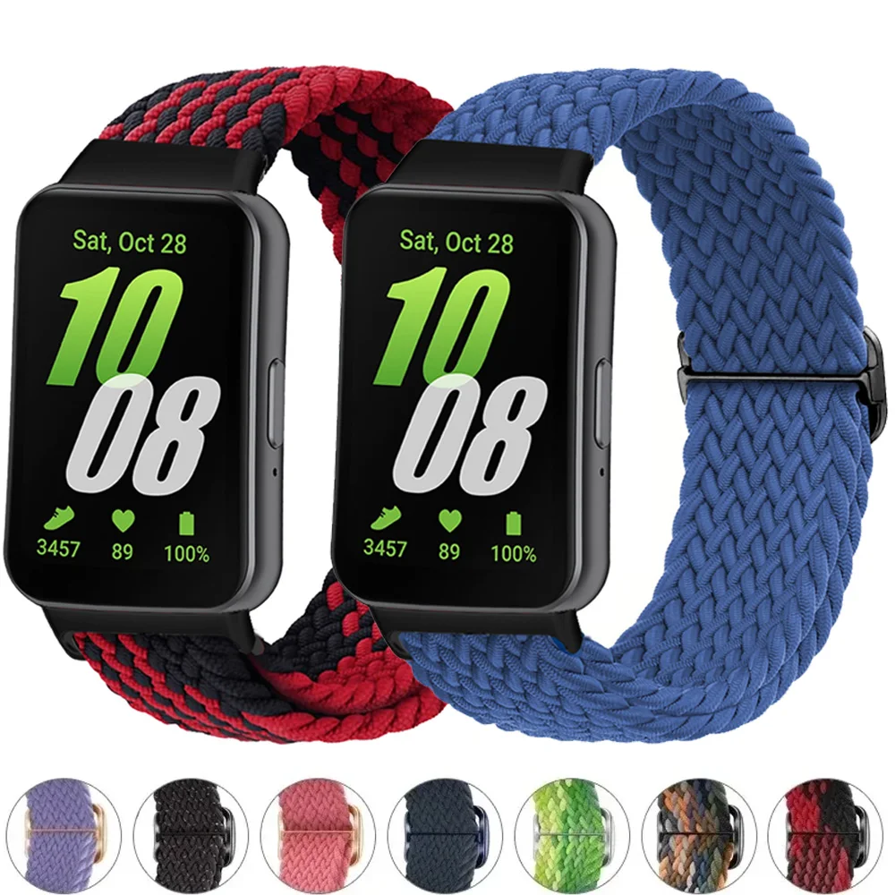 Pleciony pasek Solo Loop do Samsung Galaxy Fit 3 akcesoria regulowany Nylon zamiennik correa bransoletka galaxy fit3 band