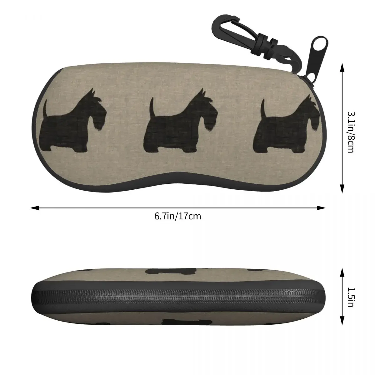 Scottish Terrier Silhouette Shell Eyeglasses Case Women Men Fashion Scottie Dog Glasses Case Sunglasses Box Pouch