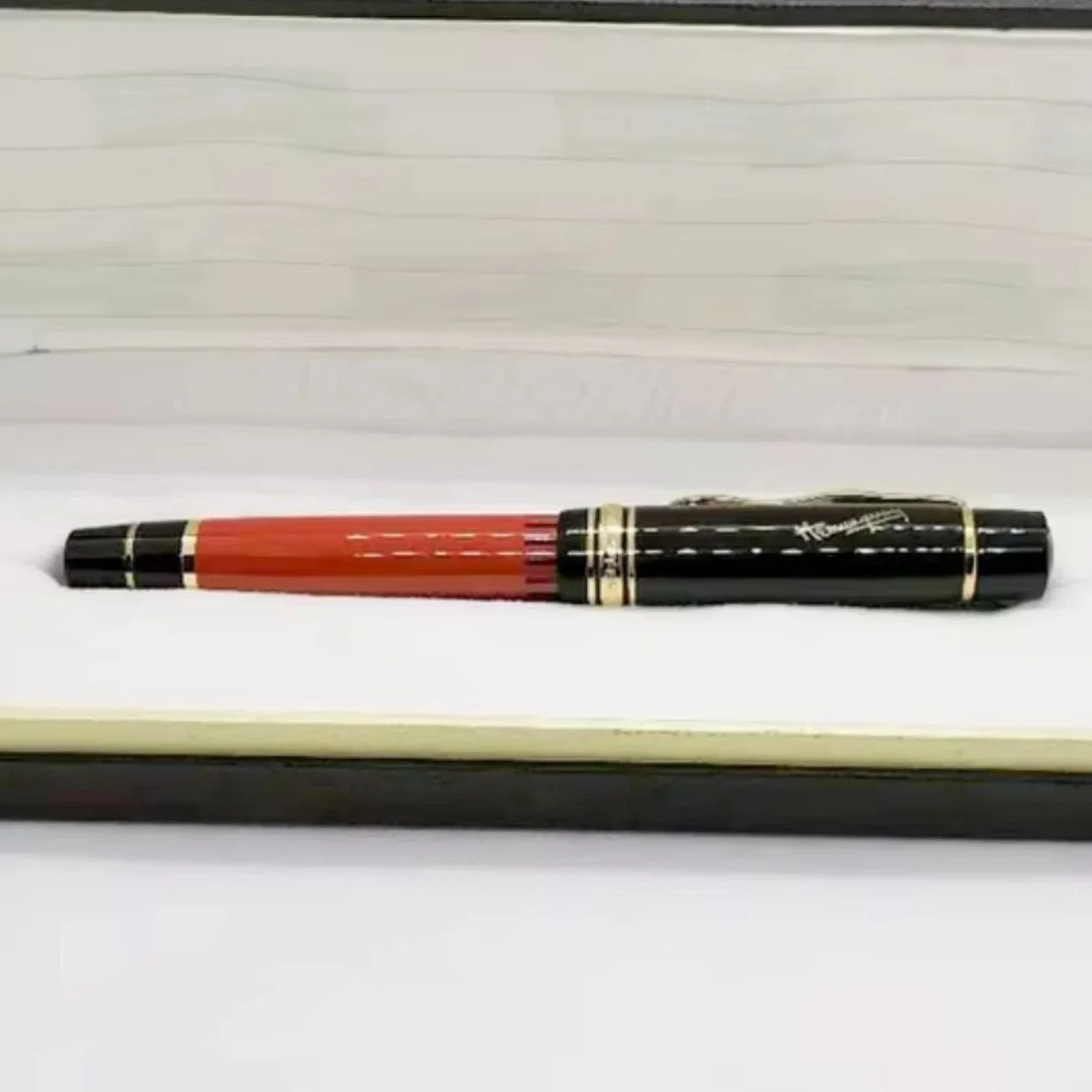 Leda Luxury Classic Color Black and Orange MB Rollerball Pen Ballpoint Pen Business Writing With Gift Box Option