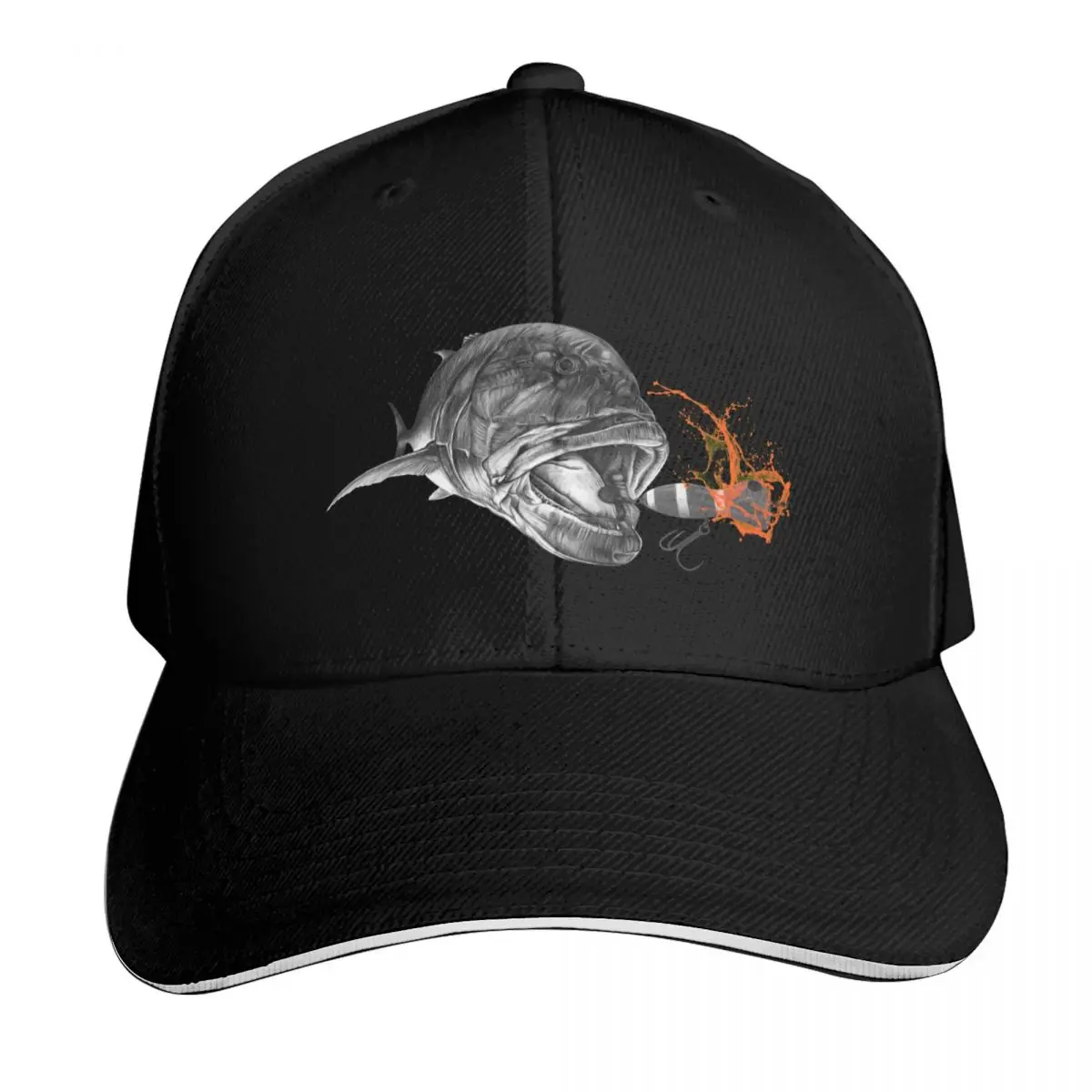 Giant Trevally and Seafrog Baseball Cap Breathable Mesh Back Adjustable Buckle Closure Moisture Wicking Quick Dry
