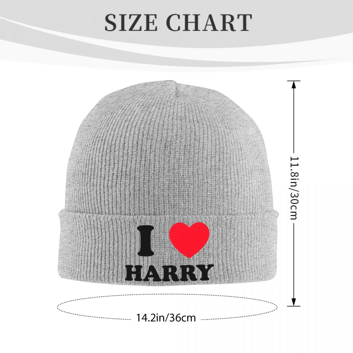 I LOVE HARRYS topi tudung uniseks dewasa Y2K, topi Beanie olahraga luar ruangan musim gugur dengan grafis