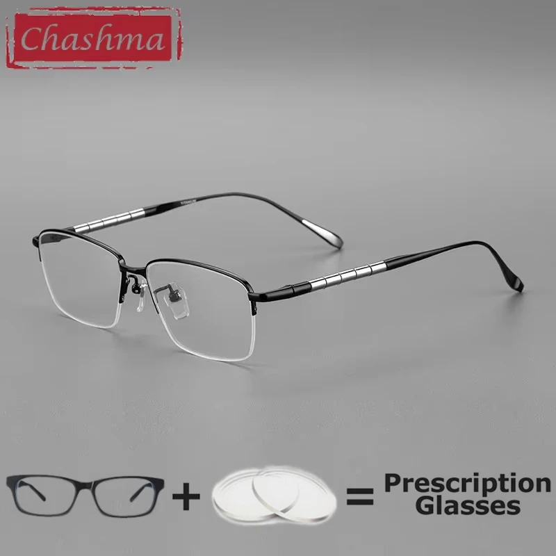 

Chashma Pure Titanium Prescription Glasses Men Multifocal Anti Blue Ray Myopia Glasses for Male Fashion Optical Glasses Frame