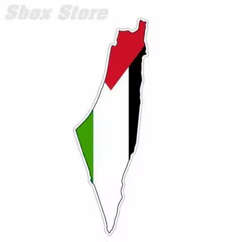 Funny Car Sticker Palestine Gazza Jews Flag Map Car Styling Motorcycle Decorative Accessories Decals PVC