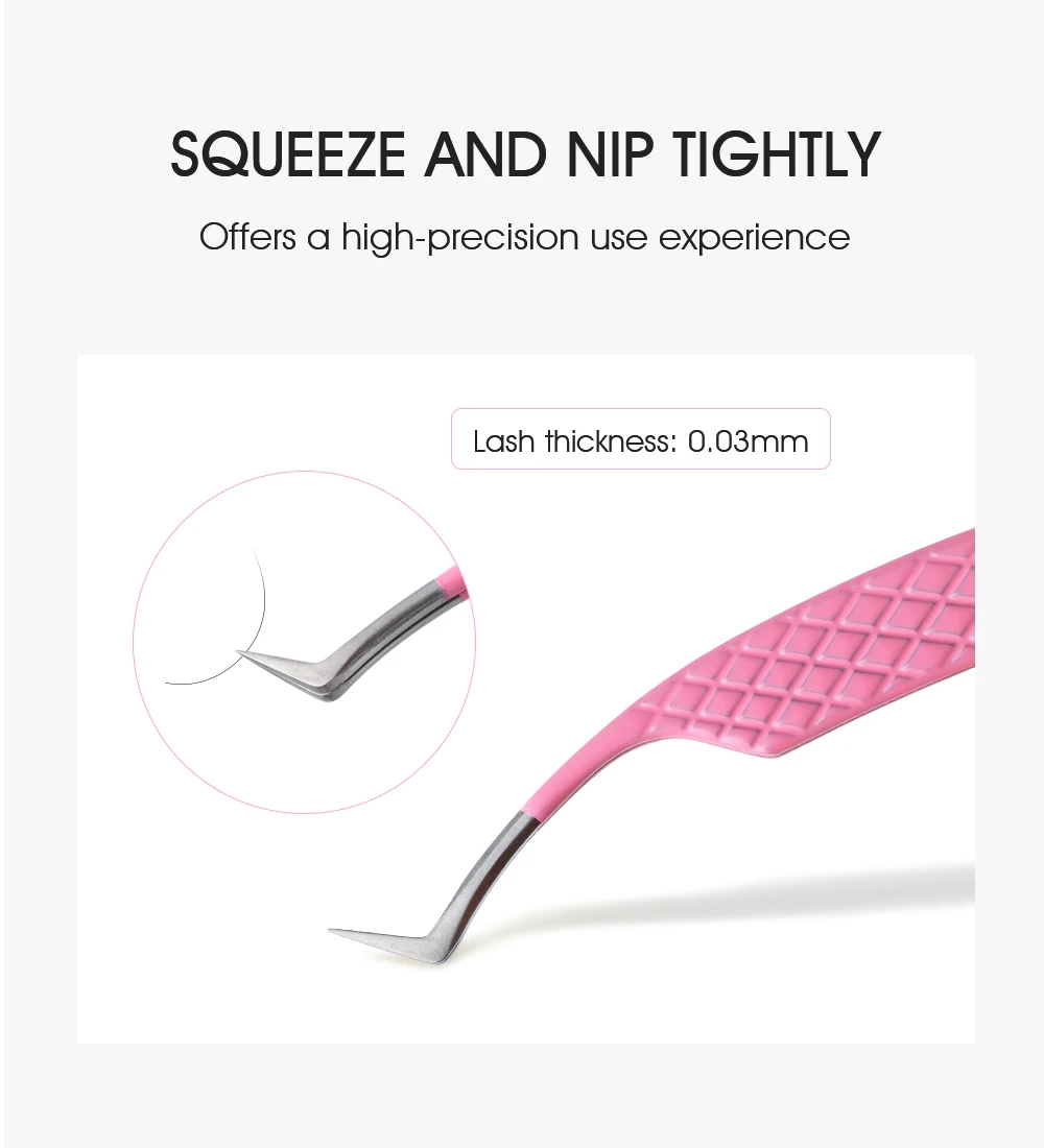 NATUHANA Dunkelrosa Wimpernverlängerungs-Pinzette Hochpräzise Antistatische Volumen-Isolations-Wimpernpinzette – Detail 15