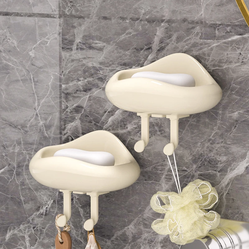 

Cloud Shape Cream Style Soap Box Home Wall Mounted Hole Free Wall Mounted Soap Box Bathroom Drain Storage Rack Soap Holder