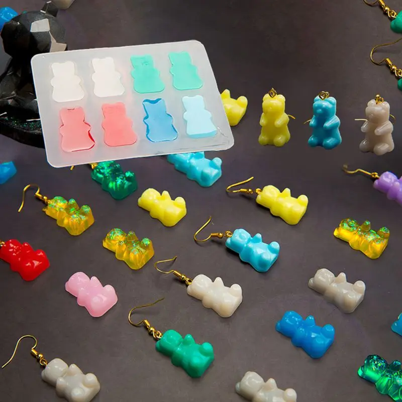 Bear Sugar Silicone Mould Crystal Resin Epoxy Molds Jewelry Pendant Art DIY Craft Decorations