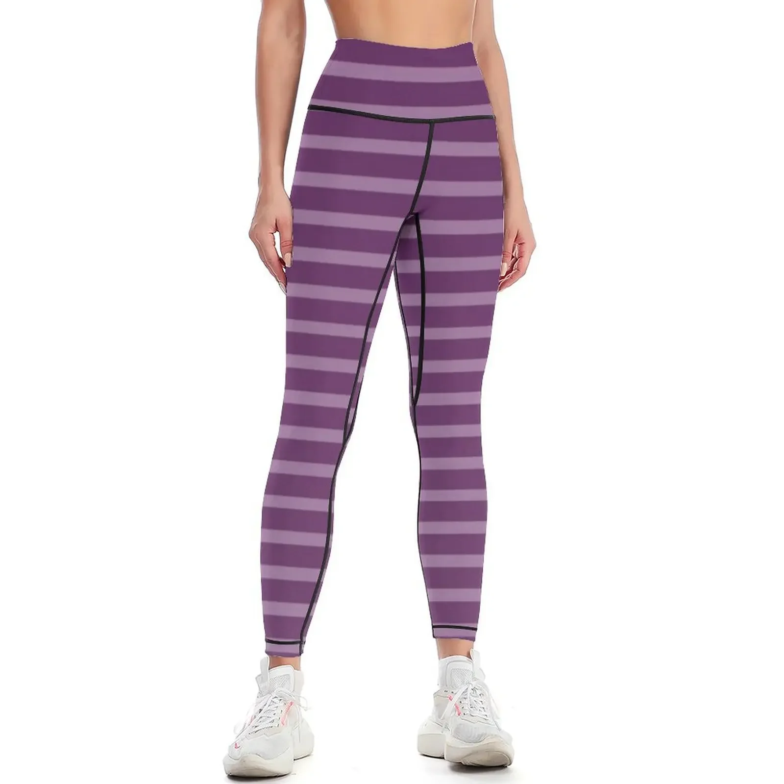 

Purple Horizontal Stripes Leggings sports shirts gym jogging pants sports woman gym gym pants Womens Leggings