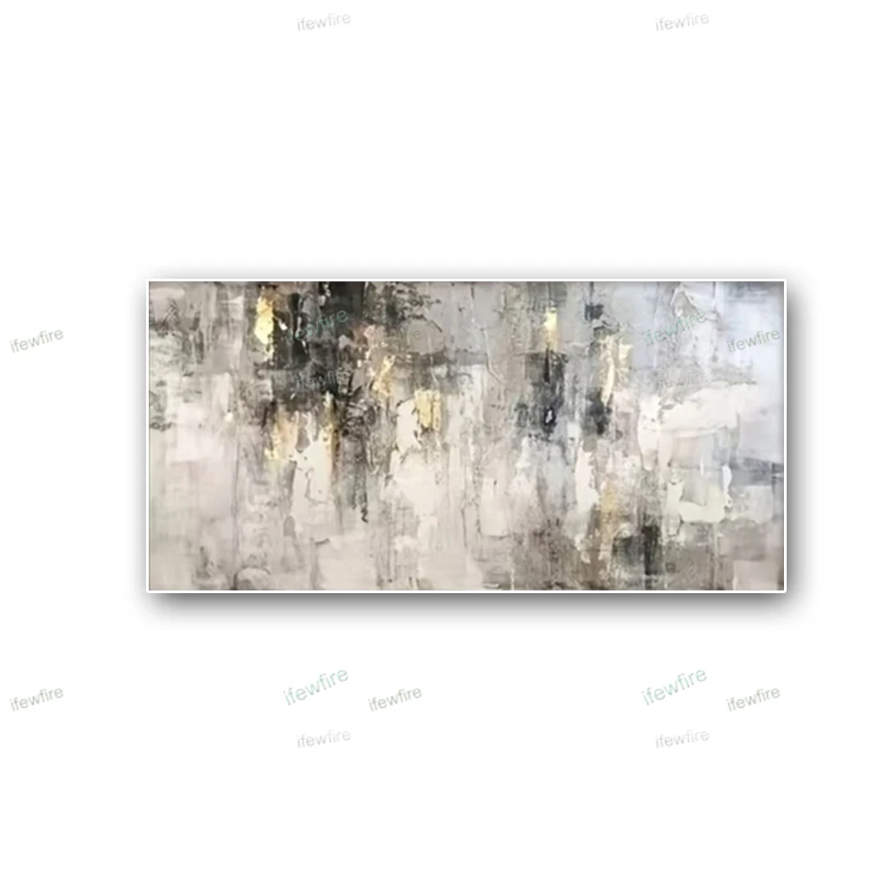 

Abstract Handmade Oil Painting Large Size Landscape Wall Art Gray Blue Office Hotel Living Room Decoration Picture Vertical