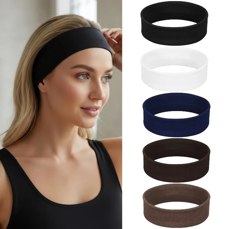 

7pcs Unisex Sports Headbands – Soft Elastic Non-Slip Sweatbands for Running, Thin Breathable Fabric, All-Season Use, Hand Wash