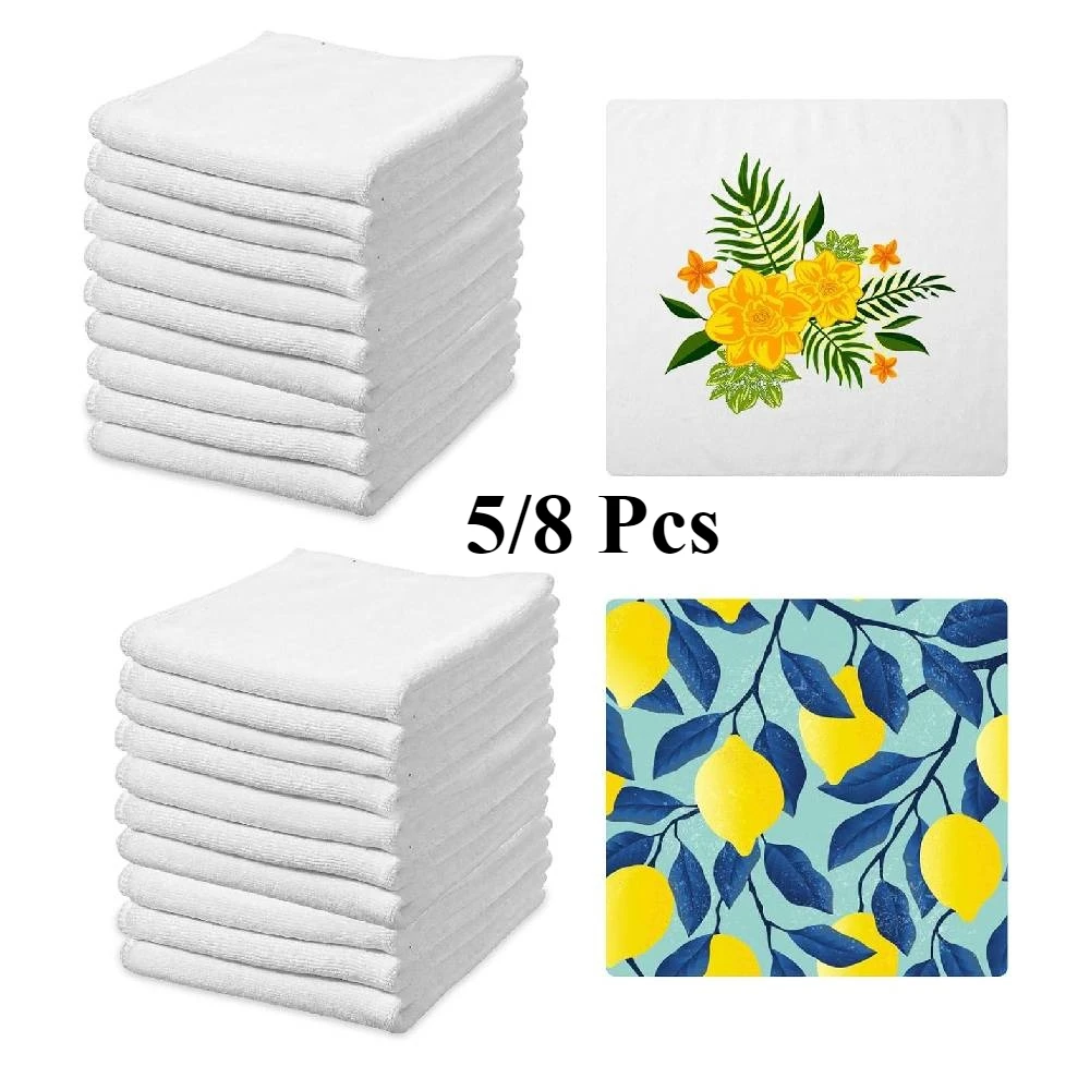 

5/8 шт. пустые полотенца для сублимации, 30 × 30 см — кухонные и чайные полотенца для рук своими руками для сублимационной печати, оптовая упаковка для домашнего декора