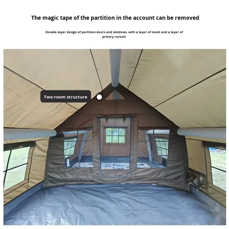 

Надувная палатка для кемпинга на открытом воздухе, водонепроницаемая, утолщенная, многоместная, 202617.2м²