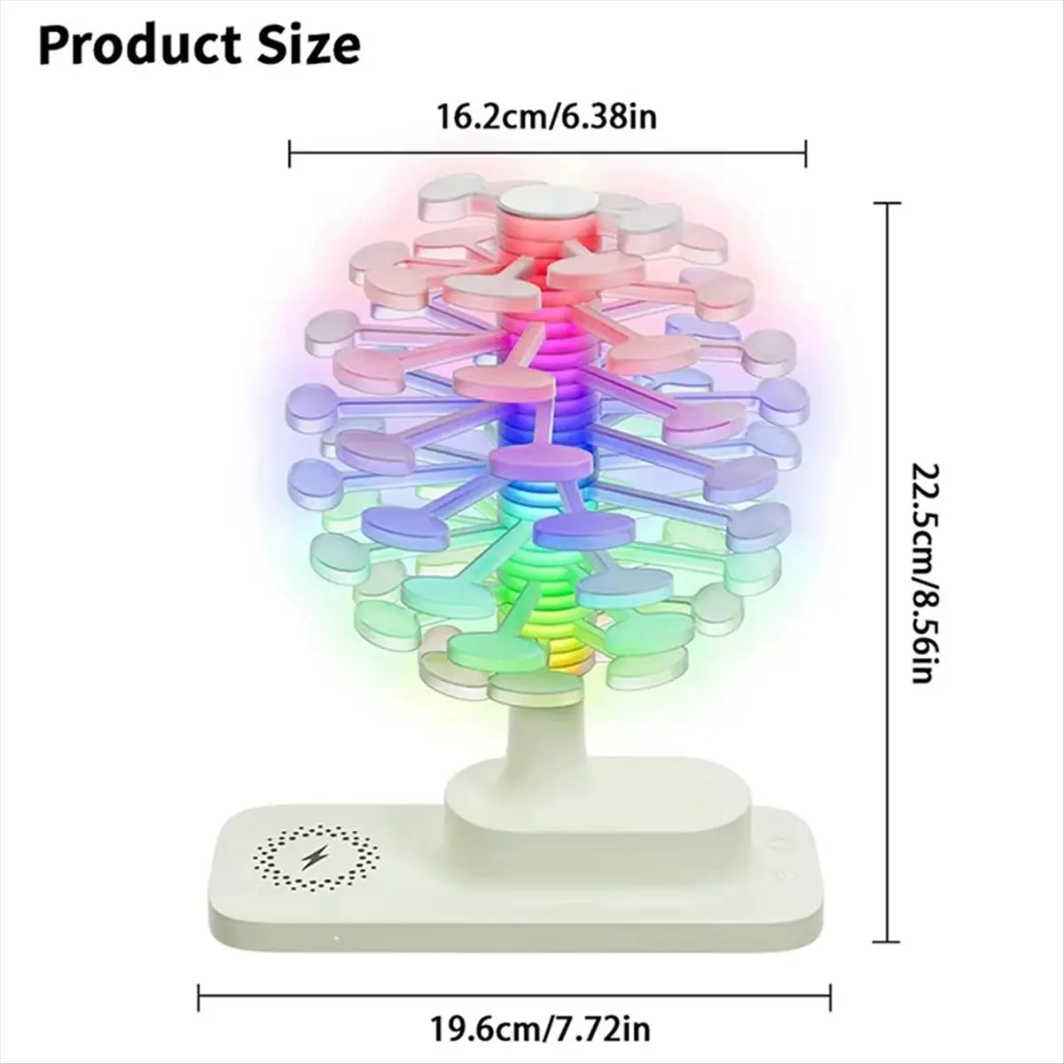 

*CCNIM 3в1 RGB спиральное дерево настольная лампа с регулируемой яркостью ночник с беспроводным зарядным устройством для часов телефона сенсорное управление питанием от USB