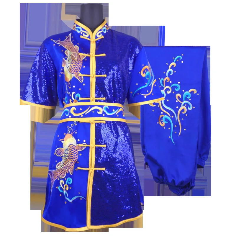 Kids Adult Men Martial Arts Tai Chi Kungfu Uniforms Embroid Chinese Style Shirt+pant Wushu Wing Chun Competition Performance Set