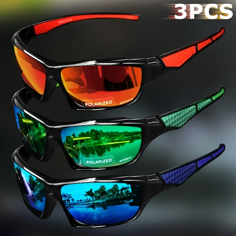 1/3PCS Sport Gepolariseerde Zonnebril voor Mannen Lichtgewicht Nachtzicht Mannelijke Shades Fietsen Rijden Vissen Mode Spiegel Zonnebril