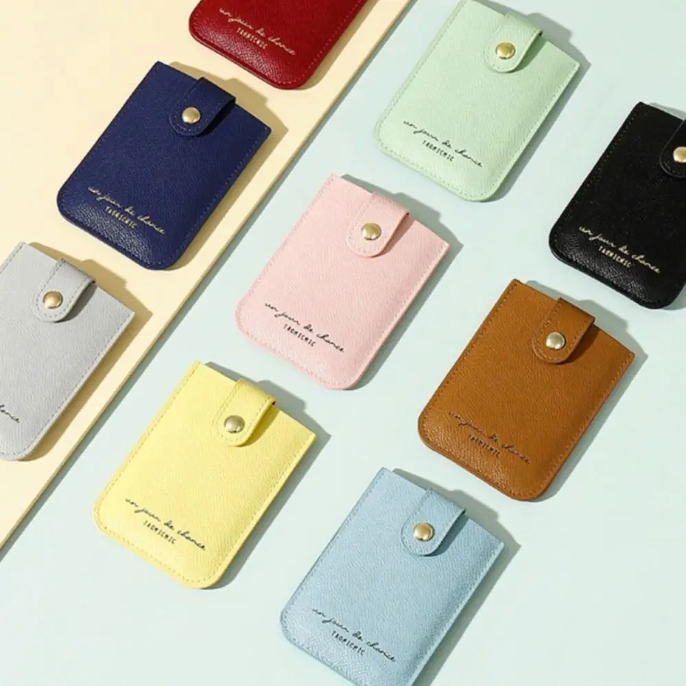 Мини-кошелек из искусственной кожи с 6 карманами для карт, выдвижной кошелек для монет, ламинированный скрытый чехол для визитных карточек для женщин и девочек