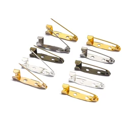 10Pcs 15 20 25 30 35mm 6 Colors Metal Brooch Clip Base Pins Blank Safe Locking Clasp Pin Base For DIY Jewelry Making Findings