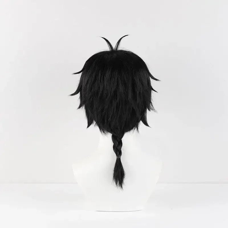 Peruca de cabelo curto preto para homens adultos, Peruca Anime, Fantasia Cosplay, Peruca, Peruca, Peruca, Peruca, Peruca, Peruca, Dia das Bruxas, Carnaval, Suporte, VENTO, QUETOR, Cabelo curto, 2024