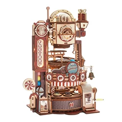 Robotime rokr 420 pçs diy fábrica de chocolate 3d madeira quebra-cabeça conjunto mármore executar brinquedo presente para crianças adolescentes adulto lga02