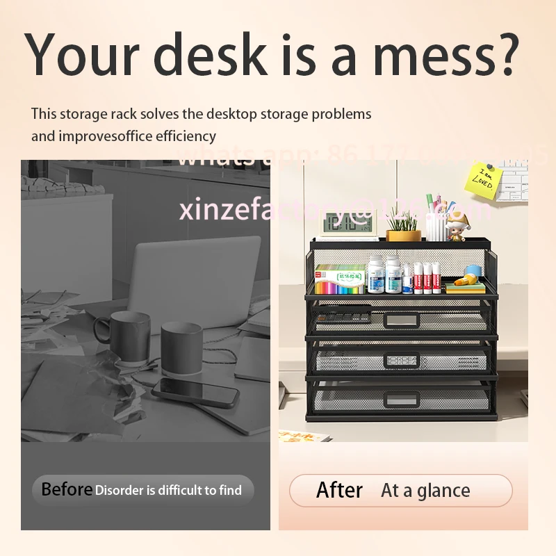 Bandeja de cartas apilable de 4 niveles personalizable, organizador de papel para escritorio de oficina, soporte de escritorio para accesorios de letras de papel